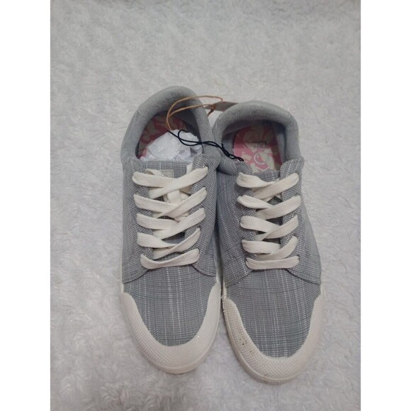 Roxy Pierview Grey Canvas Lace Up Low Top Cushion Sneakers Size 9 - Picture 9 of 9